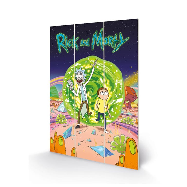 Rick And Morty Portal Wood Print - High Resolution TV Show Artwork, Ready to Hang Home Decor