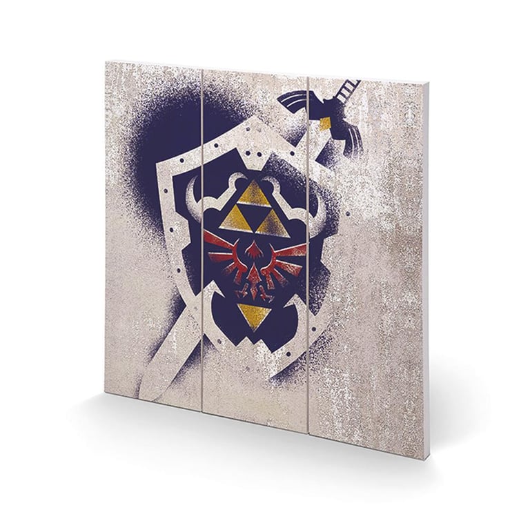 The Legend of Zelda Shield Wood Print - High Resolution Artwork on Wooden Base