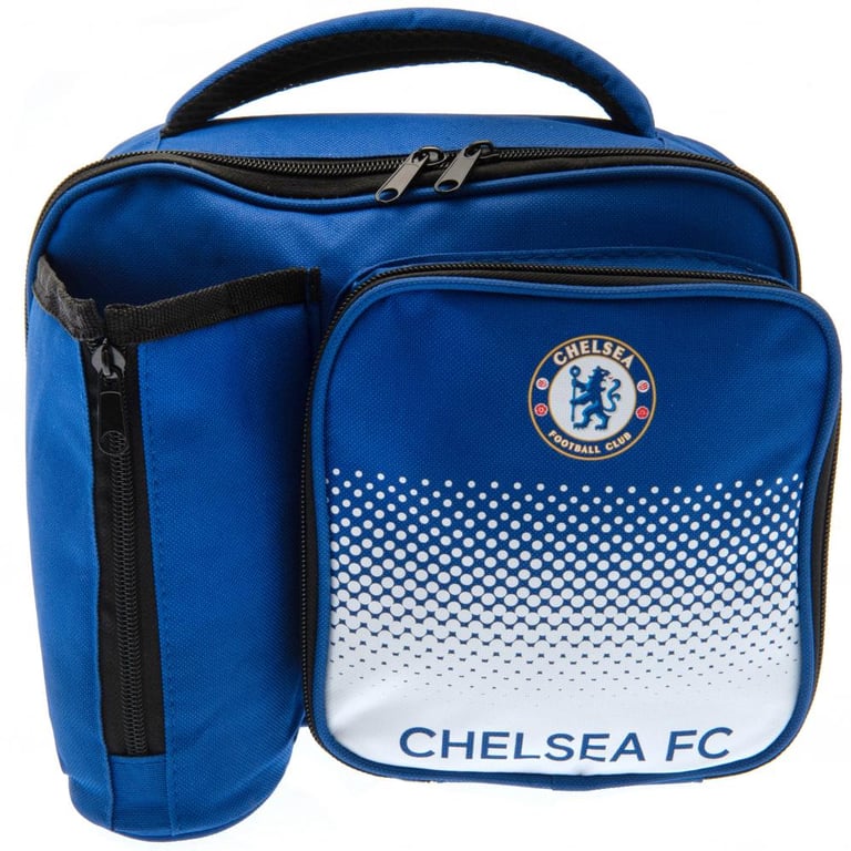 Chelsea FC Fade Design Polyester Lunch Bag - Dual Zipped Opening & Bottle Holder