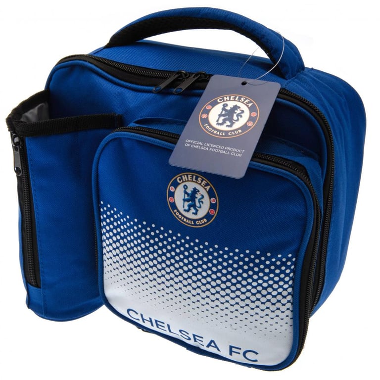 Chelsea FC Fade Design Polyester Lunch Bag - Dual Zipped Opening & Bottle Holder