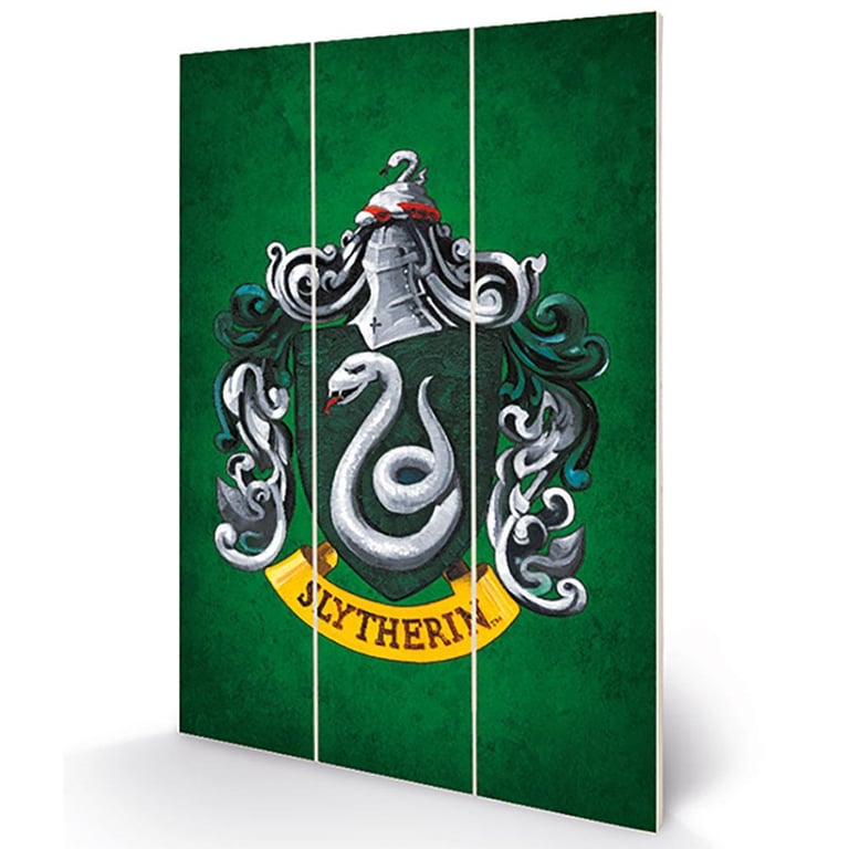 Harry Potter Slytherin Wood Print - High Resolution Art on Green Background