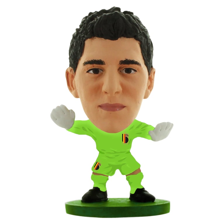 Belgium SoccerStarz Courtois 5cm Tall Collectible Figure with Authentic Home Kit