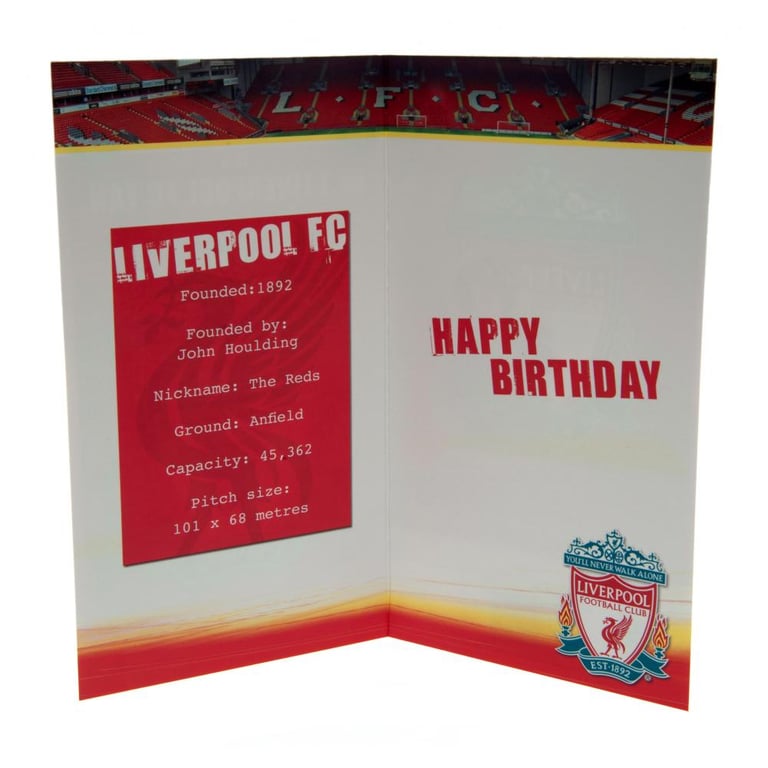 Personalised Liverpool FC Club Crest Birthday Card