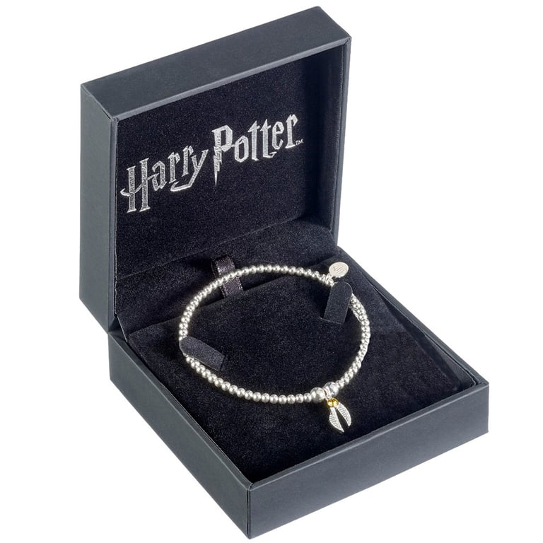 Harry Potter Sterling Silver Crystal Bracelet with Golden Snitch Charm