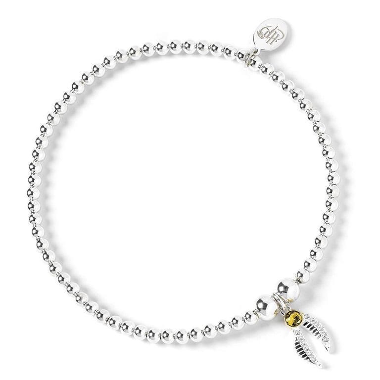 Harry Potter Sterling Silver Crystal Bracelet with Golden Snitch Charm
