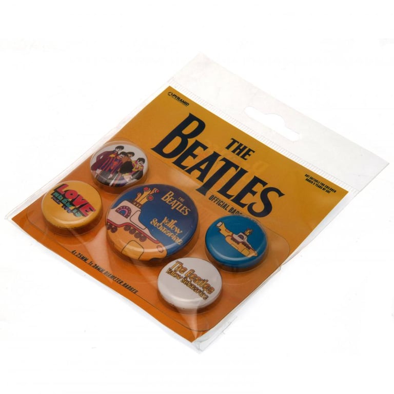 Beatles Yellow Submarine Button Badge Set - Retro School Bag Accessory & Clothing Decoration