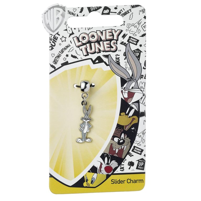 Looney Tunes Silver Plated Bugs Bunny Slider Charm - Universal Size