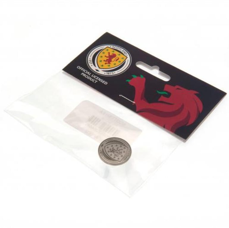 Scottish FA Antique Silver Crest Badge - Die Stamped Metal Pin with Broach Fixing