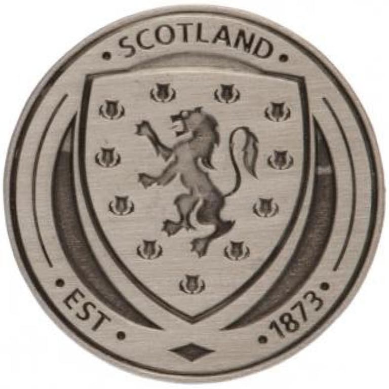 Scottish FA Antique Silver Crest Badge - Die Stamped Metal Pin with Broach Fixing