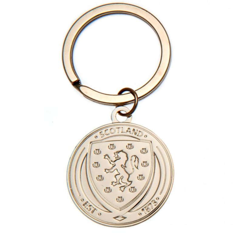 Silver Plated Scottish FA Crest Keyring - Die Stamped Metal Alloy Keychain