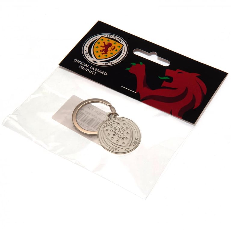Silver Plated Scottish FA Crest Keyring - Die Stamped Metal Alloy Keychain