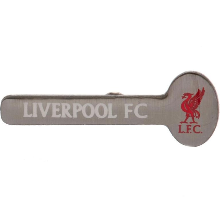 Liverpool FC Metal Crest Badge - White Text and Red Enamel Finish with Silver Style Clasp Fixing