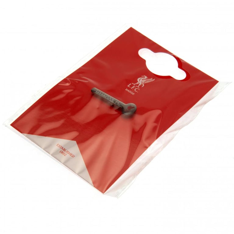 Liverpool FC Metal Crest Badge - White Text and Red Enamel Finish with Silver Style Clasp Fixing