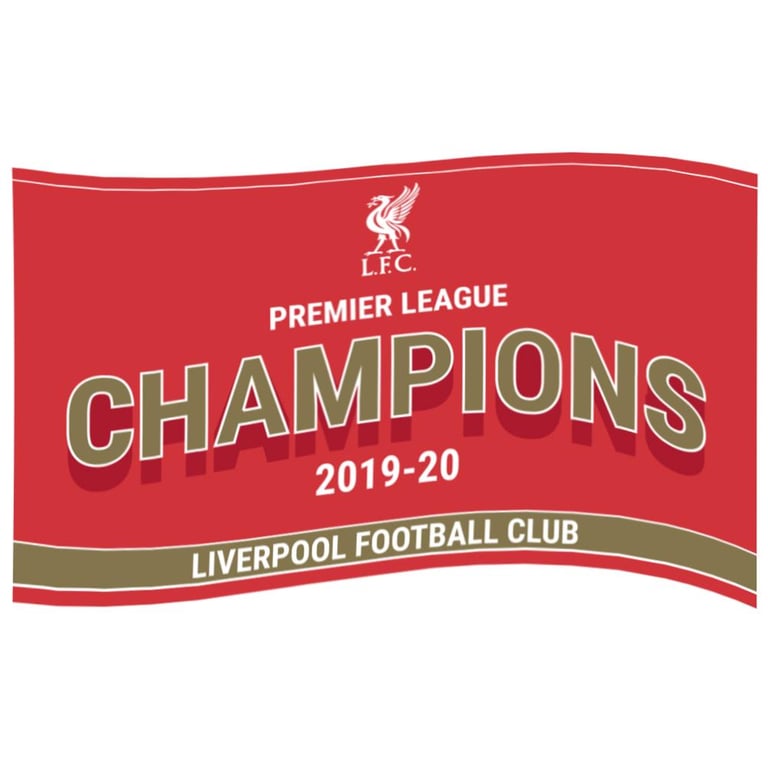 Liverpool FC Premier League Champions 100 Polyester Flag - Red Background Wall Hanging