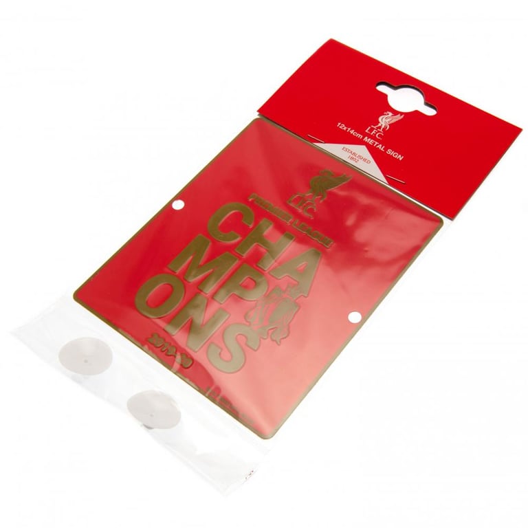 Liverpool FC Premier League Champions Stamped Metal Sign