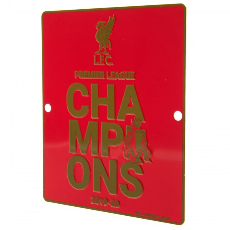 Liverpool FC Premier League Champions Stamped Metal Sign