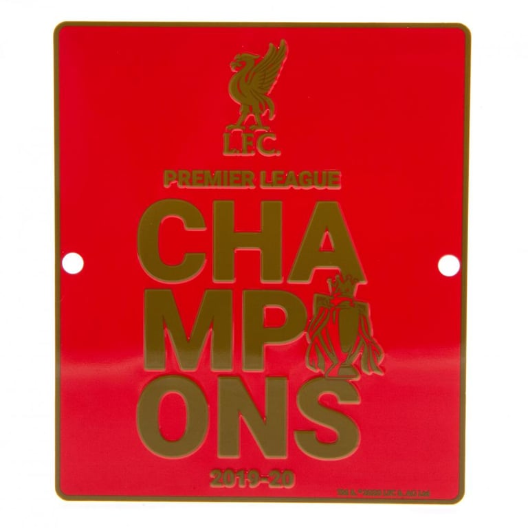 Liverpool FC Premier League Champions Stamped Metal Sign