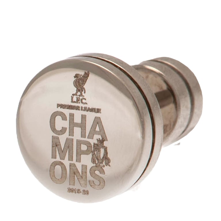 Liverpool FC Premier League Champions Stainless Steel Stud Earring - Laser Printed Screw Back Design