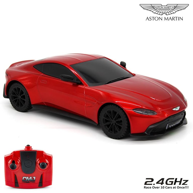 Aston Martin Vantage 1:24 Scale Radio Controlled Car with LED Headlights and Spring Suspension System