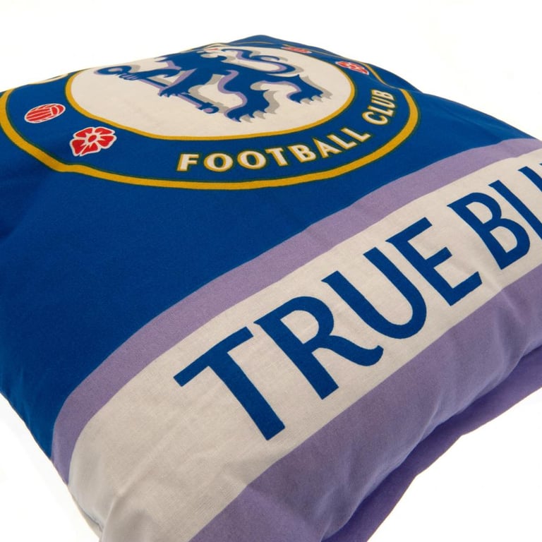 Chelsea FC True Blue Cushion - 100 Polyester, Removable Cover, Club Crest Design