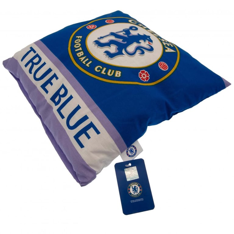 Chelsea FC True Blue Cushion - 100 Polyester, Removable Cover, Club Crest Design