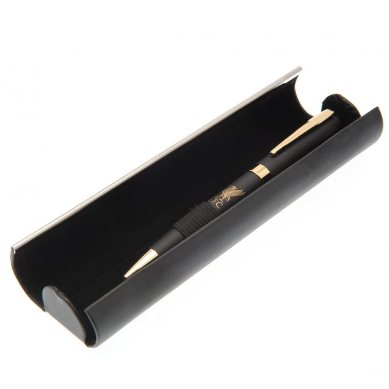 Liverpool FC Matte Black Pen with Gold Detail and LFC Crest in Magnetic Roll Case