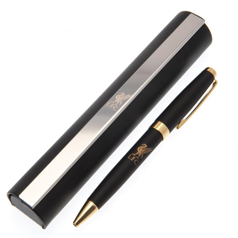 Liverpool FC Matte Black Pen with Gold Detail and LFC Crest in Magnetic Roll Case