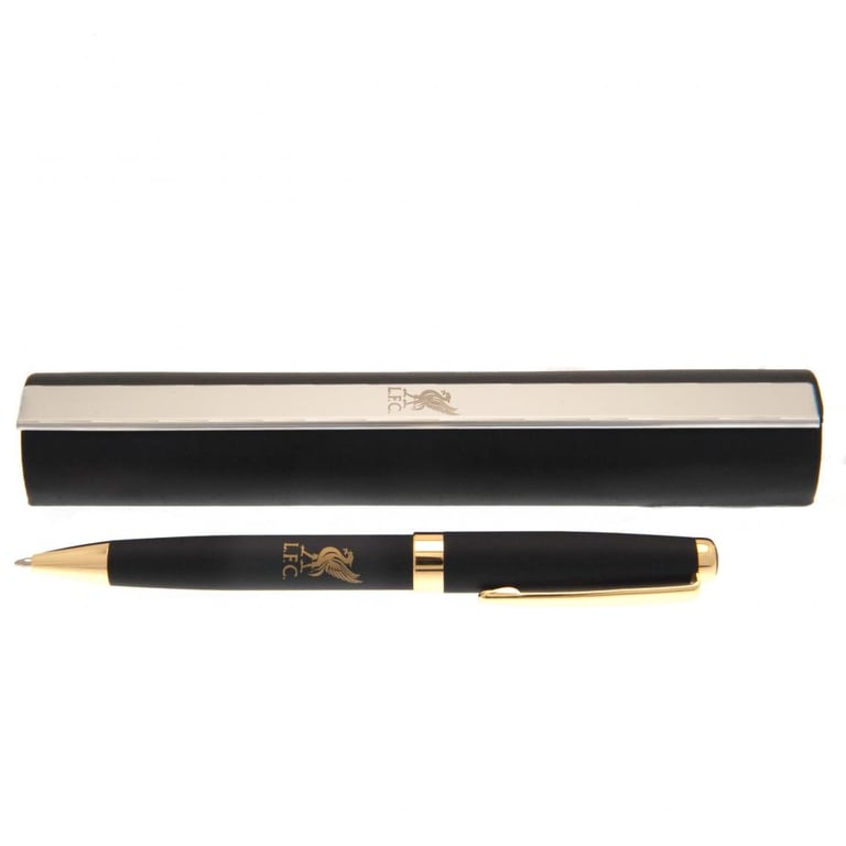 Liverpool FC Matte Black Pen with Gold Detail and LFC Crest in Magnetic Roll Case