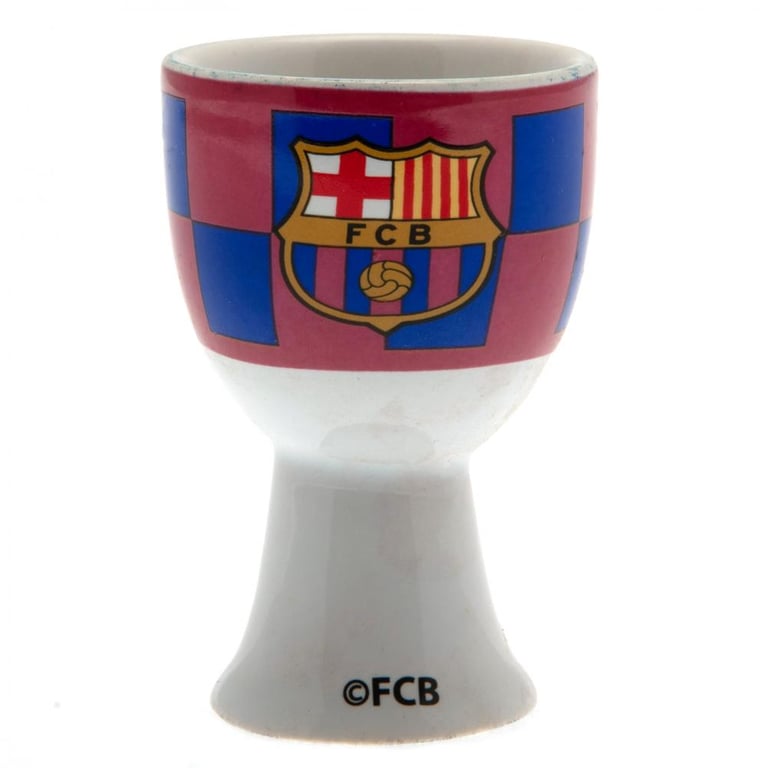 FC Barcelona Ceramic Egg Cup with Chequerboard Crest Design