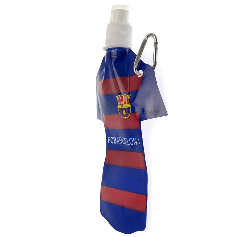 FC Barcelona Vibrant Shirt Design Travel Sports Water Bottle with Safe Top and Carabiner Clip