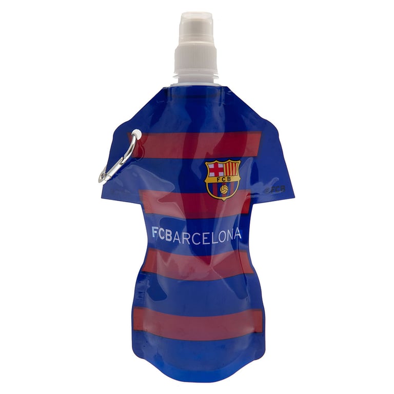 FC Barcelona Vibrant Shirt Design Travel Sports Water Bottle with Safe Top and Carabiner Clip