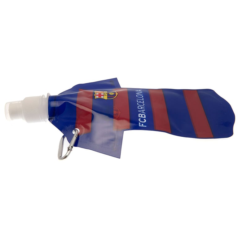 FC Barcelona Vibrant Shirt Design Travel Sports Water Bottle with Safe Top and Carabiner Clip