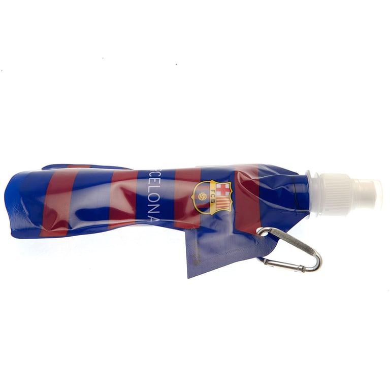 FC Barcelona Vibrant Shirt Design Travel Sports Water Bottle with Safe Top and Carabiner Clip