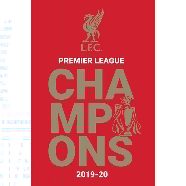 Liverpool FC 2019-20 Premier League Champions Maxi Poster - High Resolution Red Background Artwork