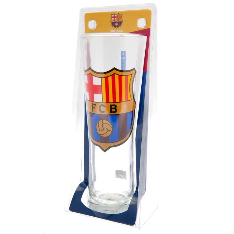FC Barcelona Colour Crest Tall Pilsner Style Beer Glass