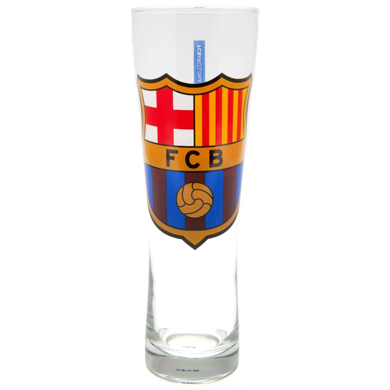 FC Barcelona Colour Crest Tall Pilsner Style Beer Glass