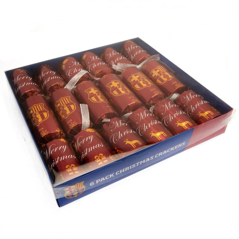 FC Barcelona Christmas Crackers - 6-Piece Set with Keyrings, Photo Clips & Bottle Openers