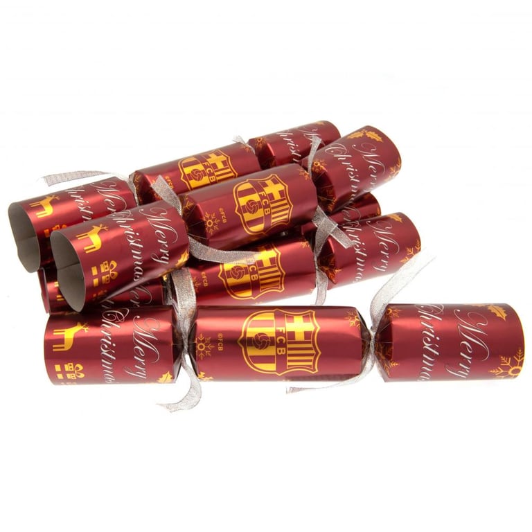 FC Barcelona Christmas Crackers - 6-Piece Set with Keyrings, Photo Clips & Bottle Openers