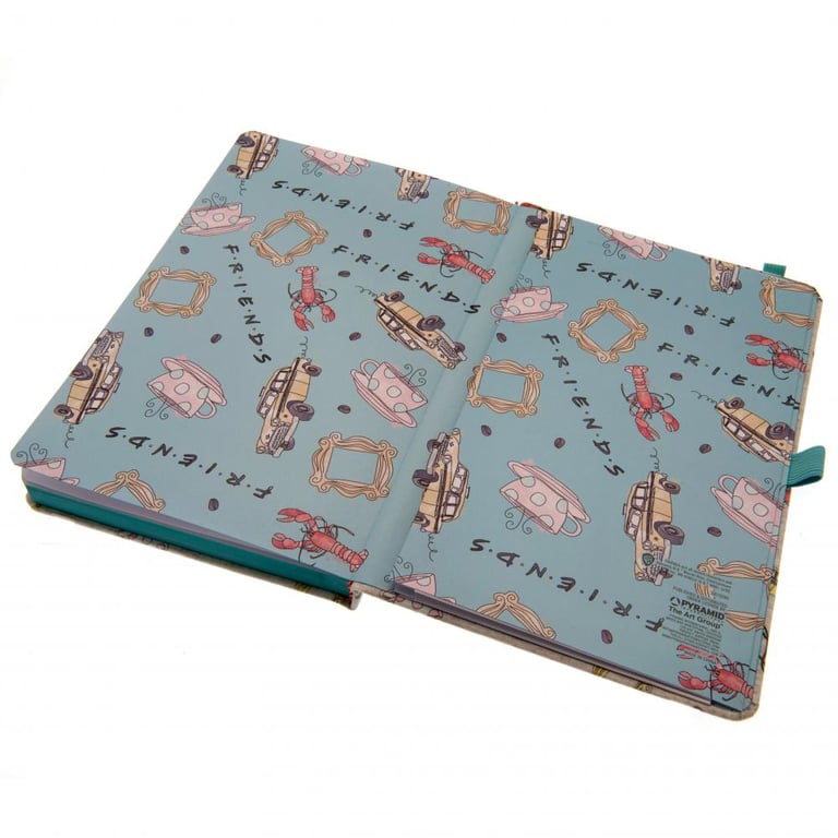 Friends Premium A5 Lined Notebook with Infographic Design and Elastic Closure