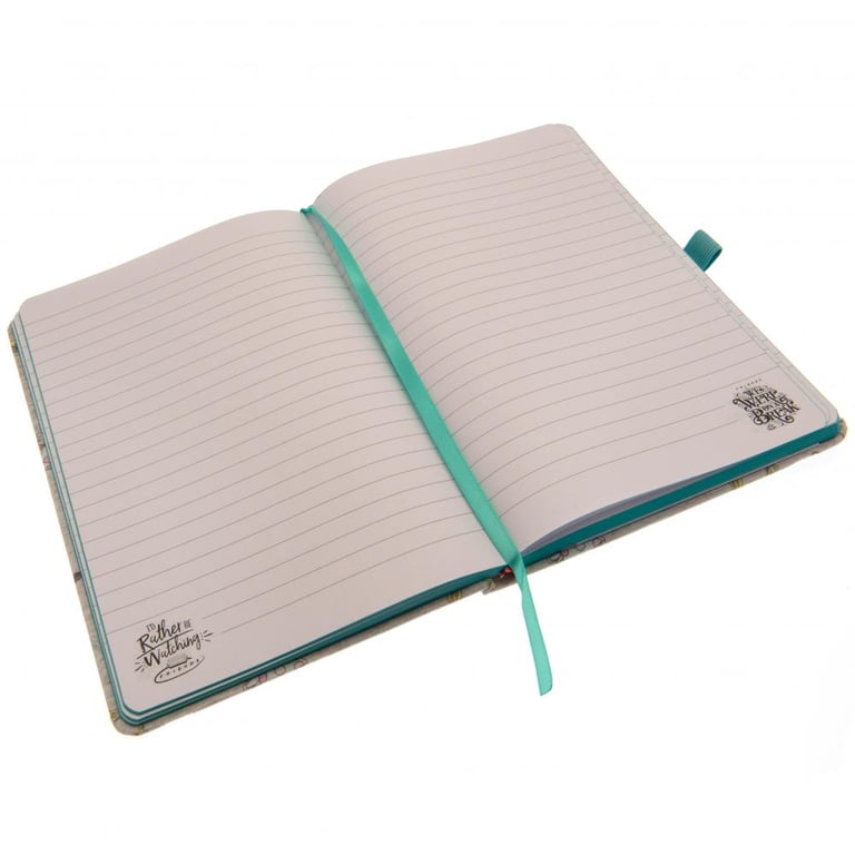 Friends Premium A5 Lined Notebook with Infographic Design and Elastic Closure