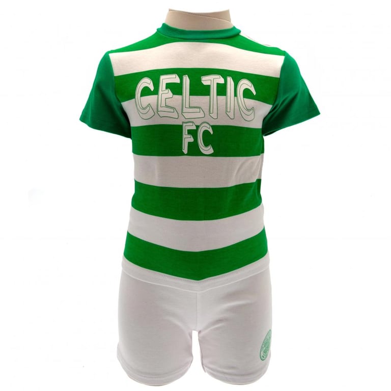 Celtic FC Shirt & Short Set 12/18 mths - Soft Cotton Design with Celtic Classic Kit Print