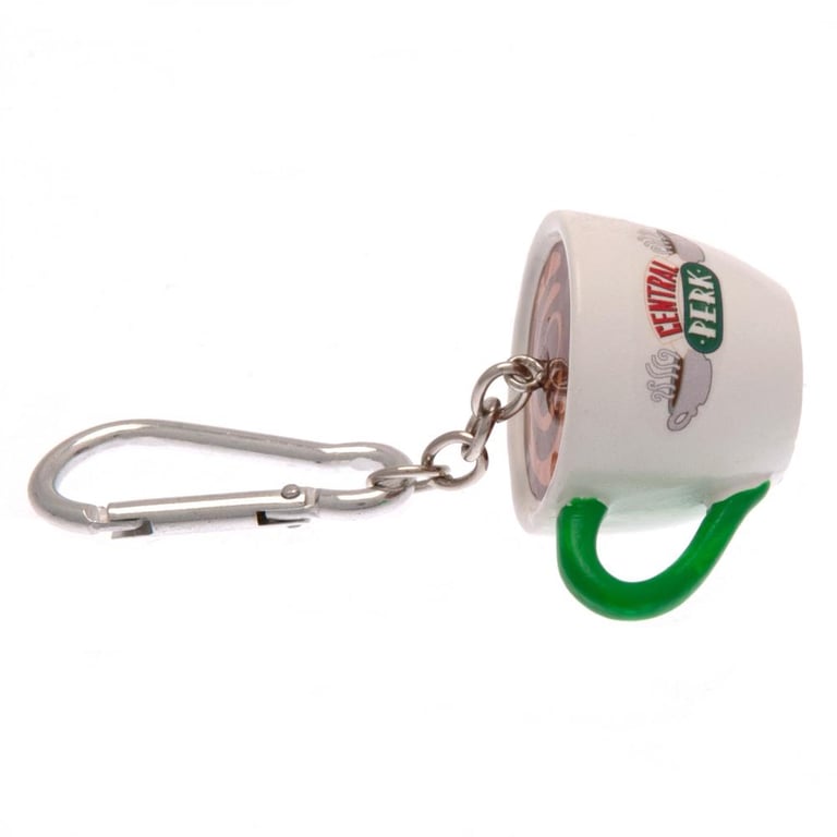 Central Perk 3D Polyresin Coffee Mug Keychain with Chain and Carabiner Clip