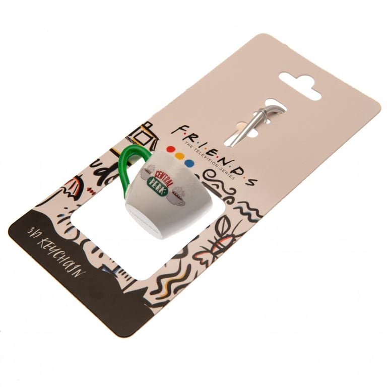 Central Perk 3D Polyresin Coffee Mug Keychain with Chain and Carabiner Clip