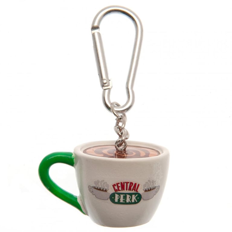 Central Perk 3D Polyresin Coffee Mug Keychain with Chain and Carabiner Clip