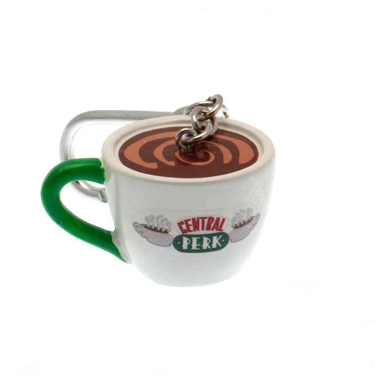 Central Perk 3D Polyresin Coffee Mug Keychain with Chain and Carabiner Clip