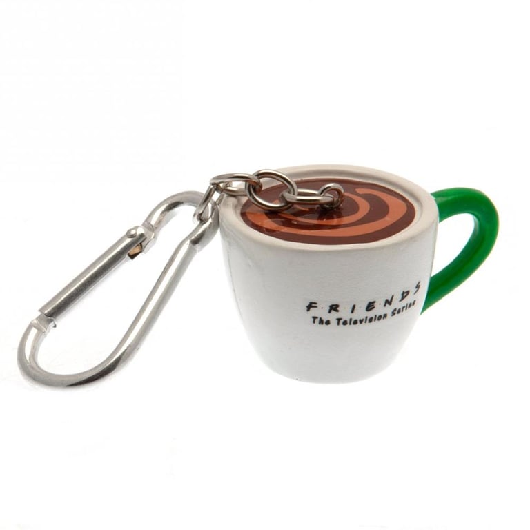 Central Perk 3D Polyresin Coffee Mug Keychain with Chain and Carabiner Clip
