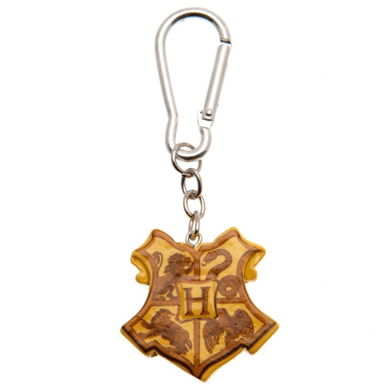 Harry Potter Hogwarts Crest 3D Polyresin Keychain with Chain and Carabiner Clip