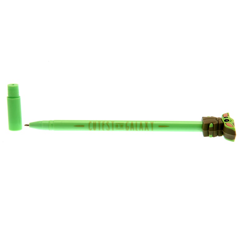 Star Wars The Mandalorian Galaxy Pen with 3D Child Topper and Black Ink Writing Utensil