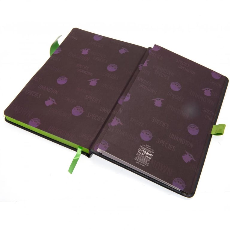 Star Wars The Mandalorian A5 Faux Leather Notebook with Bookmark and The Child Design