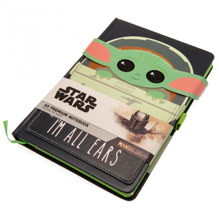Star Wars The Mandalorian A5 Faux Leather Notebook with Bookmark and The Child Design